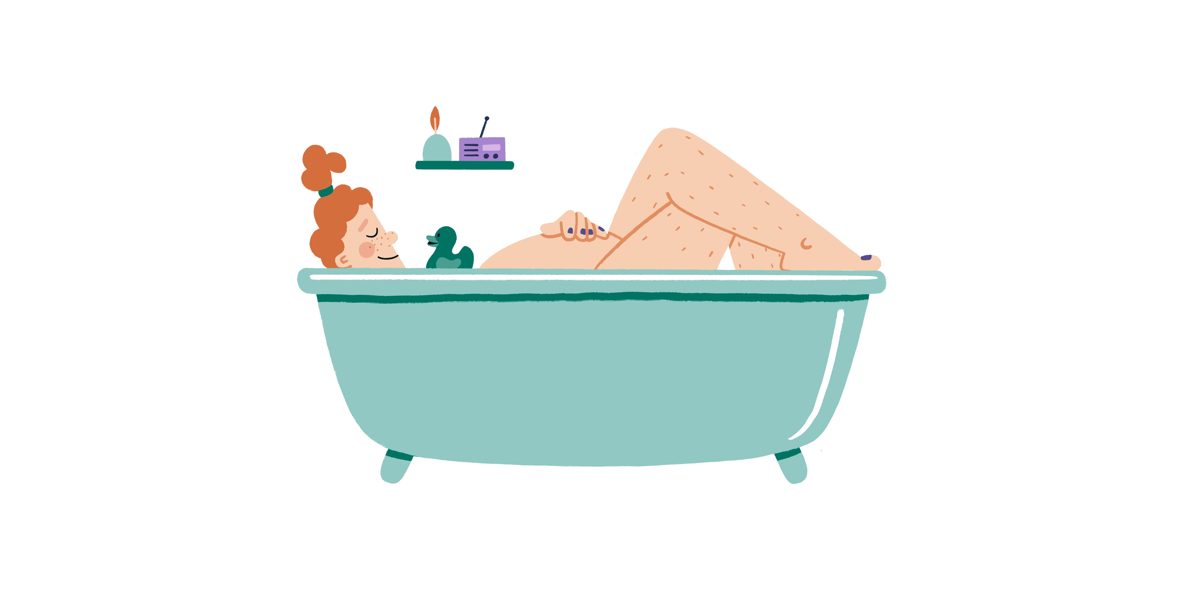 Schwangere entspannt sich beim Bad