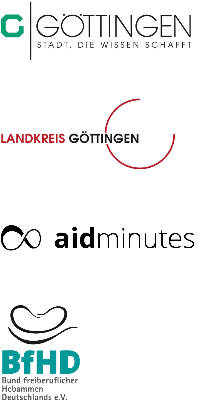 Logos Göttingen Stadt, die Wissen schaft, Landkreis Göttingen, aidminutes, BfHD, Bund freiberuflicher Hebammen e.V.